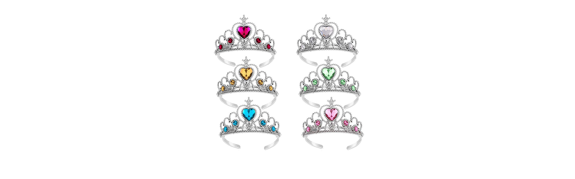 COOLBEE Dress Up Toy Tiaras Crown Set Princess Costume Party Accessories (6 Colour)